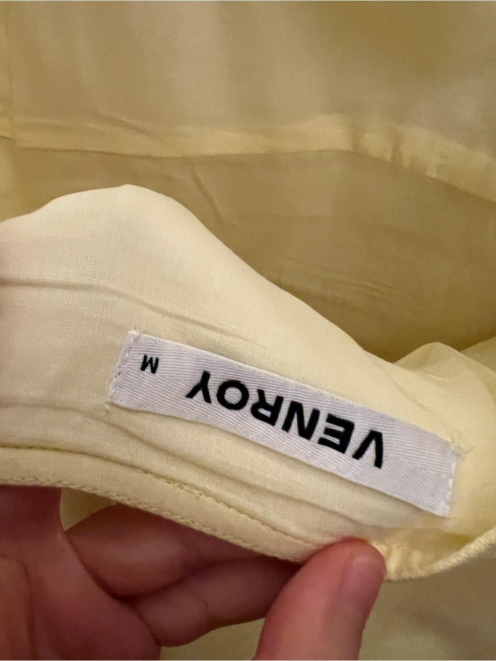 Venroy 100% Linen Halter Neck Scoop Neck Mini Dress Pastel Yellow NWOT - Picture 12 of 13